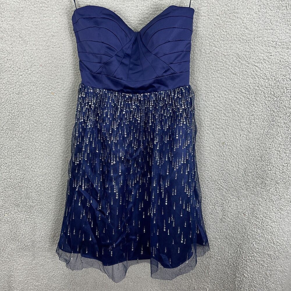Hailey Logan Blue Sequin Mini Dress 9/10 Showgirl Sparkle Glam Party Prom HOCO